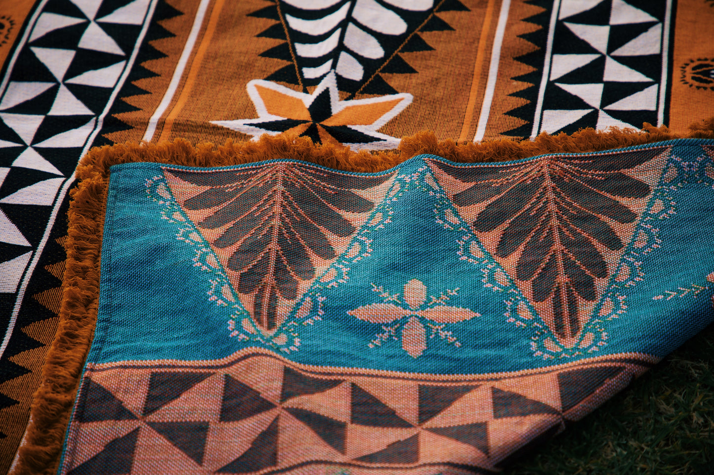 Brown Tapa Throw Rug