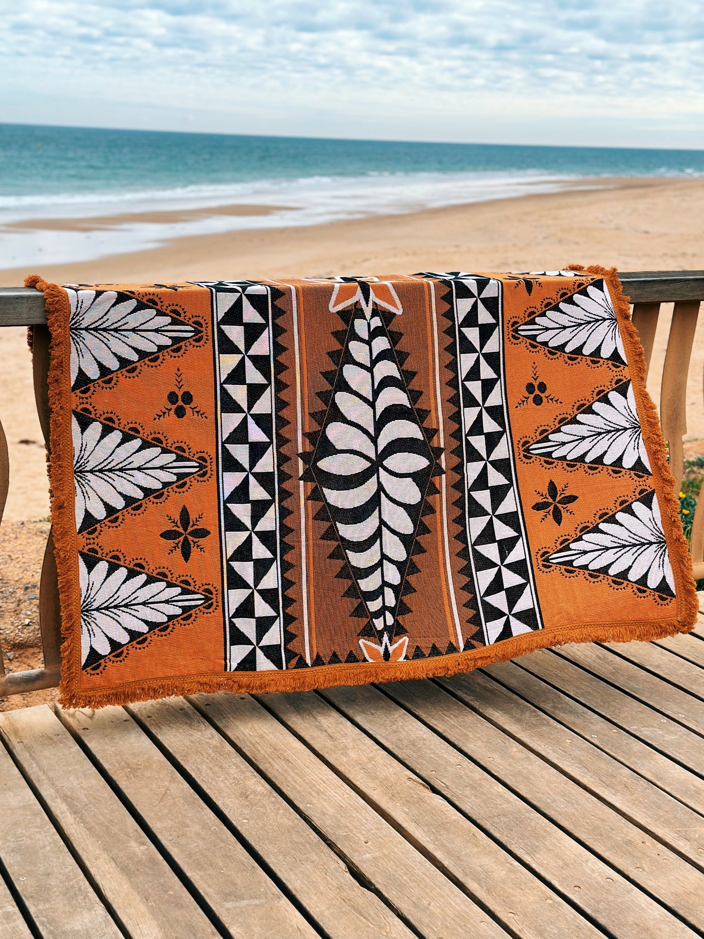 Brown Tapa Throw Rug