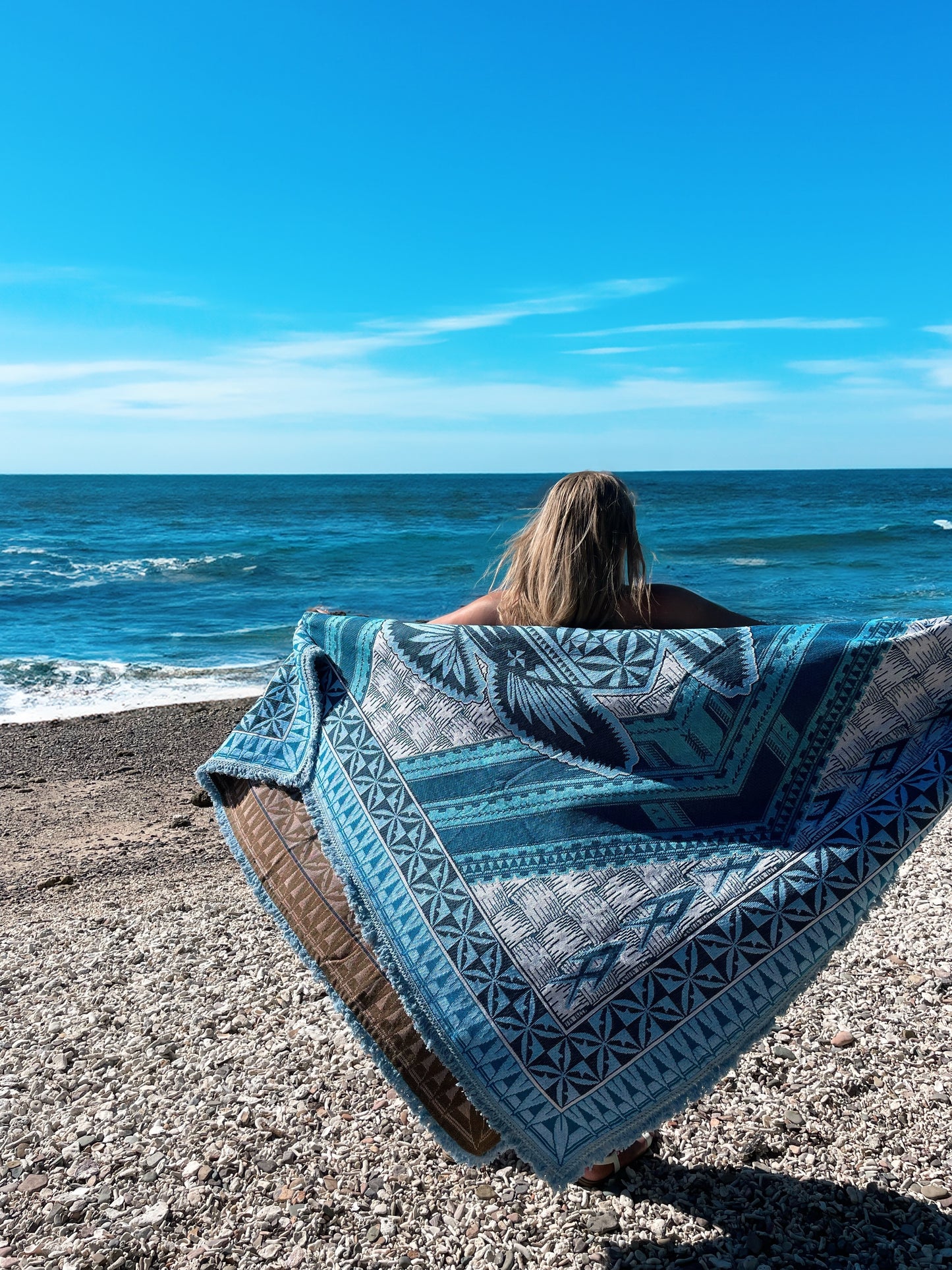 Ocean Blue Throw Rug