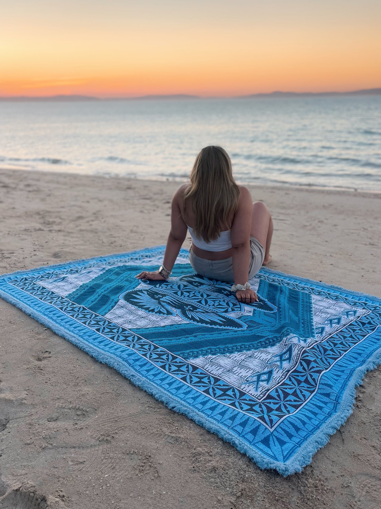 Ocean Blue Throw Rug