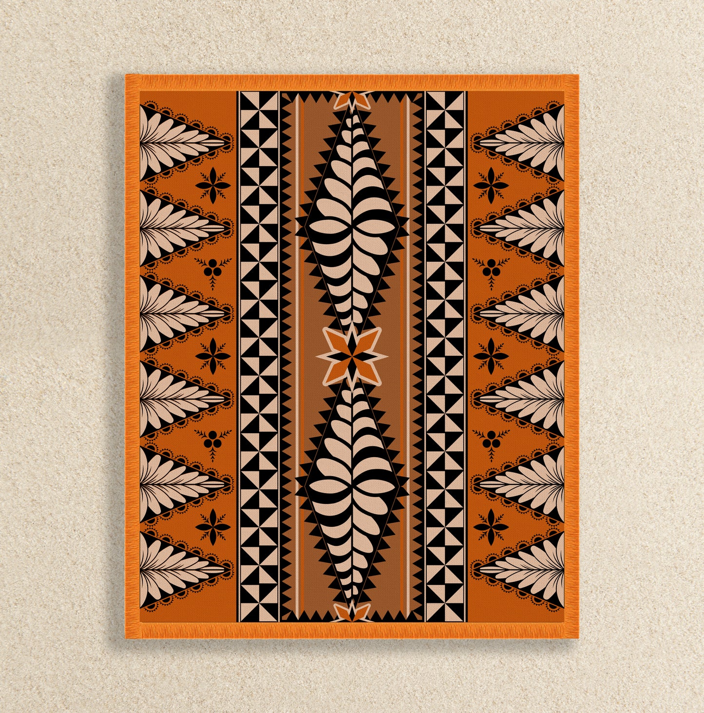 Brown Tapa Throw Rug